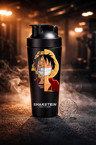 Image of Stainless Steel Gym Shaker Bottle 750ml | Leak Proof Protein Mixer Shaker | BPA Free | Metal Sports Water Bottle for Gym, Workout & Fitness (Anime-19-BLACK)