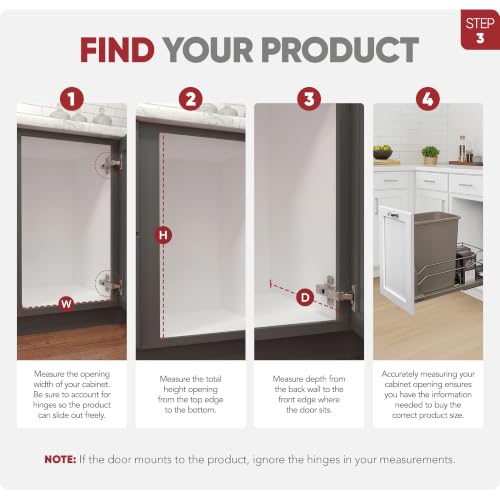 Image of Rev-A-Shelf Single Pullout Trash Can w /Soft-Close Slides, 11.5 inch Min Opening