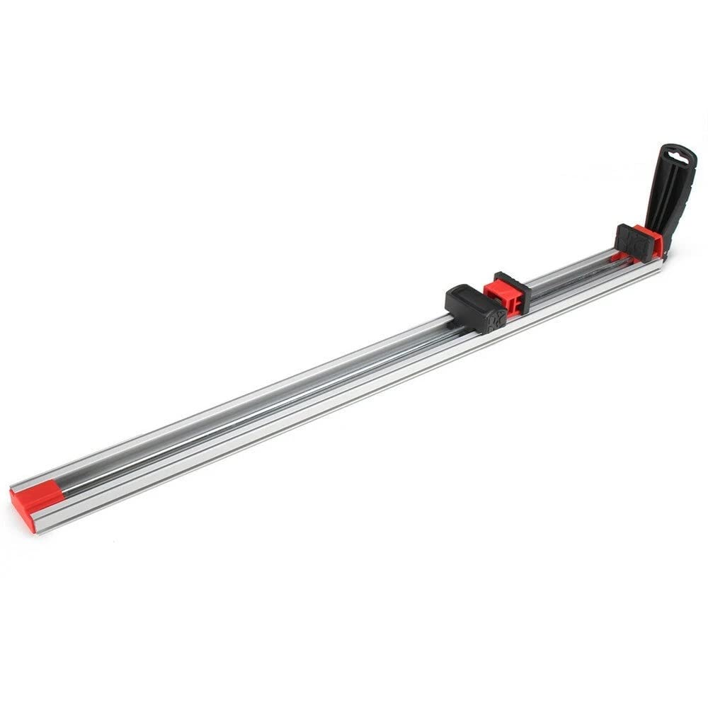 Abrazaderas de barra, borde de abrazadera de aleación de aluminio de banco y guía de corte recto for sierra circular, herramienta de carpintería de longitud de corte de 24 pulgadas, tornillo de banco