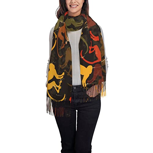 Color Monkey Women's Blanket Scarf Novelty Winter Warm Long Scarves Shawl Wrap Scarf