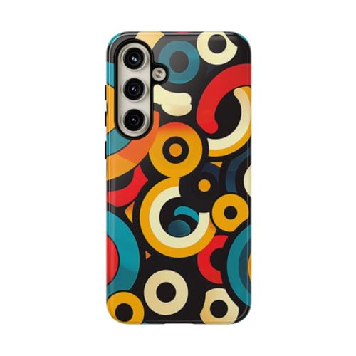 Coque Samsung S24 Plus motif circulaire abstrait coloré contre chocs et rayures noir