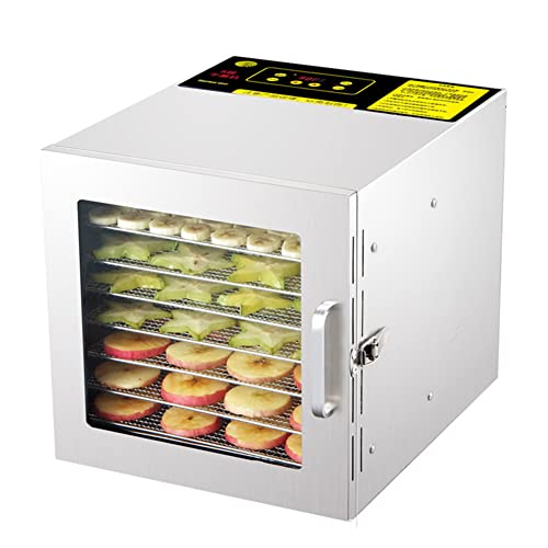 Máquina de desidratação de alimentos elétrica, de aço inoxidável, secador de alimentos com 8 bandeja