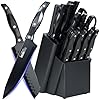 ANDONG-19-Piece-Stainless-Steel-Kitchen-Knife-Set-with-Wooden-Block-Sharpener-Chef-Knives-Dishwasher-Safe-Ergonomic-Anti-slip-Handle-for-Home-CookingBlack ANDONG 19-Piece Stainless Steel Kitchen Knife Set with Wooden Block & Sharpener - Chef Knives, Dishwasher Safe, Ergonomic Anti-slip Handle for Home Cooking,Black