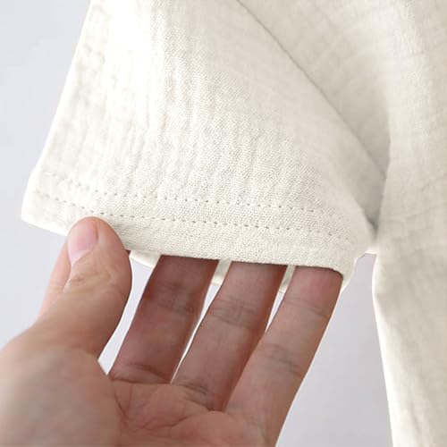 Toddler Linen Cotton Short 𝐏ajamas Matching Top & Shorts Baby Boys Girls Summer Fall Loung𝐞wear Outfits Breathable 𝐏𝗝s2