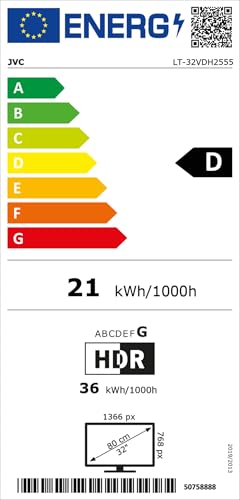 JVC Fernseher 32 Zoll Smart TV VIDAA HD-Ready HDR Fernseher mit 80 cm Bildschirmdiagonale und integriertem Triple-Tuner, LED TV LT-32VDH2555 (2026) JVC Fernseher 32 Zoll Smart TV VIDAA HD-Ready HDR Fernseher mit 80 cm Bildschirmdiagonale und integriertem Triple-Tuner, LED TV LT-32VDH2555 (2026)