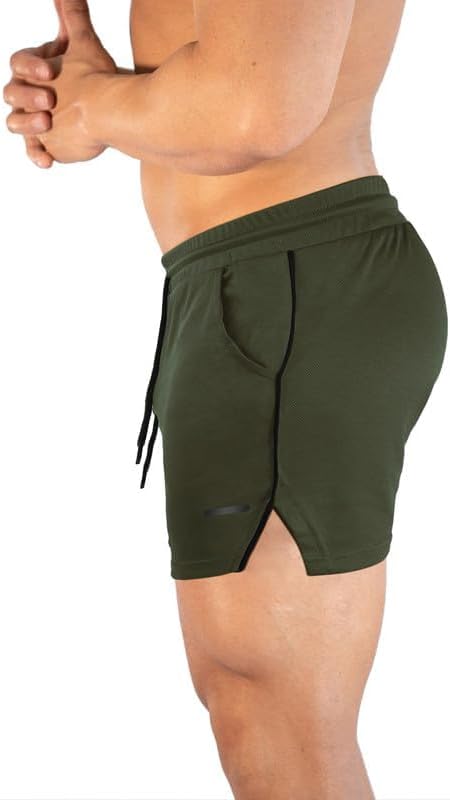 TEZO Mens 5" Gym Workout Shorts Athletic Running Training Quick Dry Short Pants Pockets Lightweight Mesh Activewear - Image 4