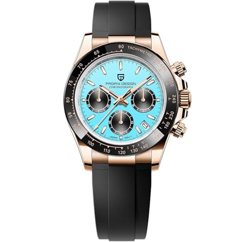 Pagani Design 1644 Mens Classic Chronograph Watches Japan VK63 Movement Panda Dial Ceramic Bezel Stainless Steel Men Fashion Sport Waterproof Quartz Watch