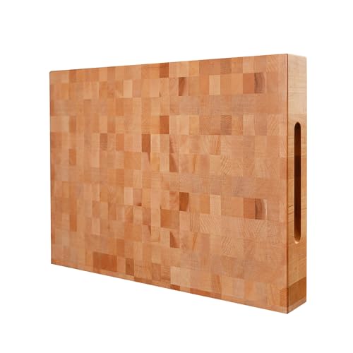 Comparison: Best Maple End Grain Cutting Board 4 CONSDAN End Grain Cutting Board, USA Grown Hardwood, 20 x 15 Butcher Block Hard Maple with Invisible Inner Handle, Prefinished with Food-Grade Oil, Suitable for Kitchen End Grain, 2-1/4