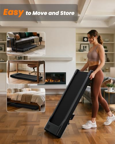 Image of Superun Walking Pad with 6% Incline, Under Desk Treadmill, 3 in 1 Portable Treadmills for Home with Remote Control LED Display, 2.5 HP Quiet Mini Treadmill for Office Home Use, 300 Lbs Capacity
