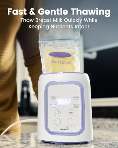 Image of Grownsy Bottle Warmer, 8-in-1 Fast Baby Bottle Warmer for Breastmilk or Formula, Smart Temperature Control and Automatic Shut-Off Milk Warmer, Baby Essentials for Newborn- Purple