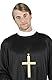 com-four® 2 Halsbänder mit großen Priesterkreuzen zum Verkleiden an Fasching, Karneval oder Halloween - Halskette mit Kreuz für Priester-, Pfarrer-, Bischof- oder Nonnenkostüm (goldfarben/schwarz)