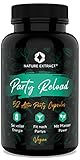 PARTY RELOAD – Anti Kater Mittel goodbye! - Gezielte Regeneration mit Elektrolyten, Vitaminen, Pflanzenextrakten + Antioxidantien – Dein Party Begleiter! - 52 Kapseln - Vegan - NATURE EXTRACT®