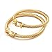 18K Gold Plated Twisted Cable Bracelet for Women – Stainless Steel Bangle with Horseshoe Clasp, Tarnish-Resistant, Adjustable Fashion Jewelry, Gift for Her