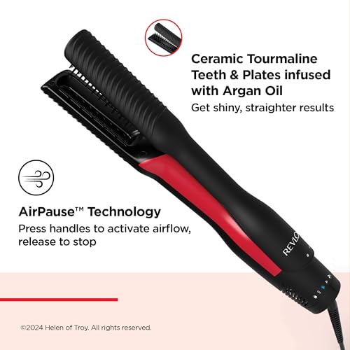 Revlon One-Step Air Straight 2-in-1 Dryer & Air Straightener | Dry & straighten with hot air without extreme heat, Optional Shine Boost with heated teeth & plates infused with Argan oil | RVDR5330UK - Image 7