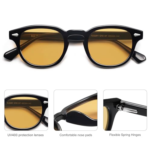 Image of SOJOS Retro Small Round Sunglasses for Men Women Trendy Circle Style UV400 Lenses Unisex Sun Glasses SJ2251