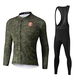 UGLY FROG Dong02 Uomo Invernale Tuta da Ciclista Manica Lunga Completo MTB Bici,Maglia Bicicletta Termico Vello Giacca e Pantaloni Salopette con 9D Imbottiti Gel