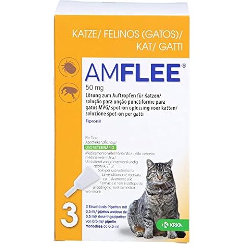 Amflee 50mg Spot On Solution For Auftropfen for Cats 3 Pcs Solution Cover