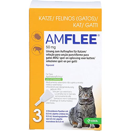 Amflee 50mg Spot On Solution For Auftropfen for Cats 3 Pcs Solution