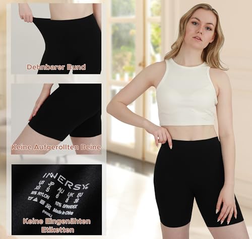 INNERSY Radlerhose Damen Kurz Hose Unter Kleid Rock Anti Scheuern Kurze Leggings Sommer 3er Pack – Bild 4
