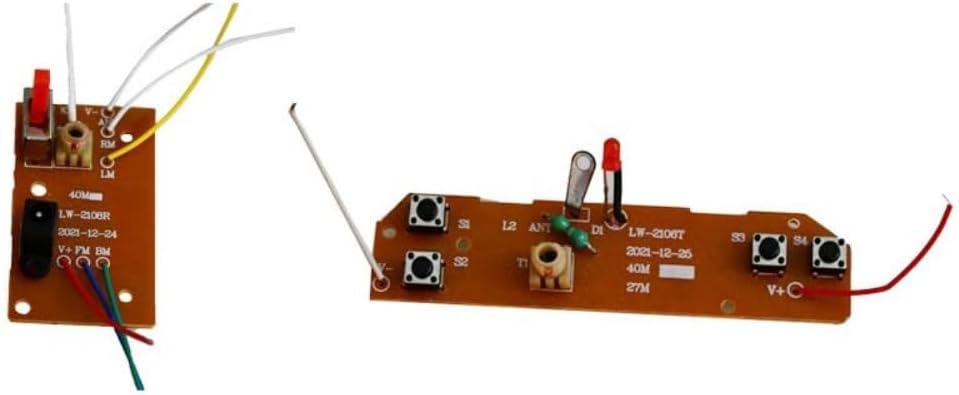 2Pcs 4-Channel RC Transmitter and Receiver - 27MHz Remote Control Board， Robot Models, Drones and DIY Smart Vehicles
