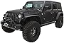 Bushwacker Jeep Flat Style Front & Rear Fender Flares | 4-Piece Set, Black, Textured Finish | 10923-07 | Fits 2018-2023 Jeep Wrangler JL (Excludes Rubicon)