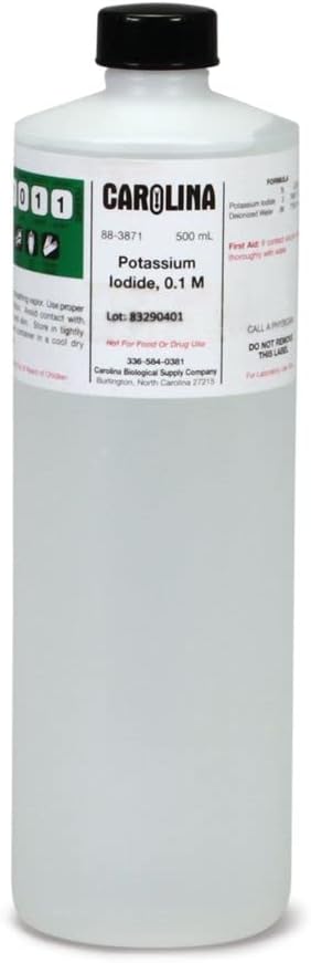 Potassium Iodide, 0.1 M (2% v/v), Laboratory Grade, 500 mL