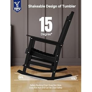 YEFU Outdoor Rocking Chair Set of 2,Poly Lumber Patio Rocker Chair with High Back,Poly Rocking Chair Look Like Real Wood,Widely Used for Lawn, Porch,Backyard,Indoor and Garden(Black) YEFU Outdoor Rocking Chair Set of 2Poly Lumber Patio Rocker Chair with High BackPoly Rocking Chair Look Like Real WoodWidely Used for Lawn PorchBackyardIndoor and GardenBlack