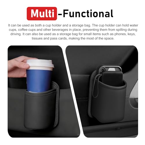 Portavasos Colgante para Puerta de Auto, Clip Grande, Negro miniatura 4