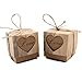 VGOODALL Rustic Candy Boxes,100pcs Wedding Favor Boxes,Love Kraft Bonbonniere Paper Boxes with Burlap Jute Twine for Bridal Shower Wedding Birthday Party Rustic Wedding