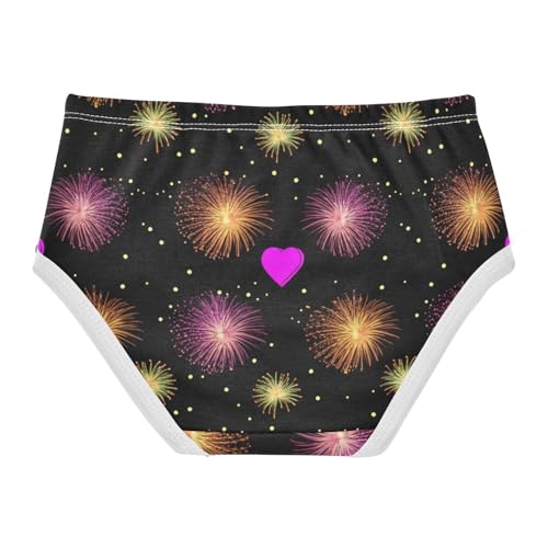 Vibrant Hearts Fireworks Black Cute Panties Girl Girls Underwear Toddlers Cotton Aesthetic Underpants Briefs 2t2