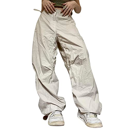 Puimentiua Cargohose Damen Baggy Hose Y2K Track Pants Streetwear Elastische...