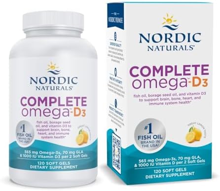 Nordic Naturals Complete Omega-D3, Lemon Flavor - 120 Soft Gels -...