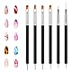 6 Profi Nagel Pinsel Doppel-Ende (12 Funktionen), Nail Art Pinsel Set, Für feine Linien, Blumen & 3D-Designs – Langlebig & Anti-Verformung – Gel & Acryl Nailart Werkzeug