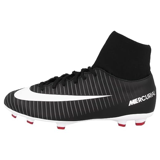 Nike Junior Mercurial Victory VI DF FG Football Boots 903600 Soccer Cleats (UK 4 US 4.5Y EU 36.5, Black White Dark Grey 002)