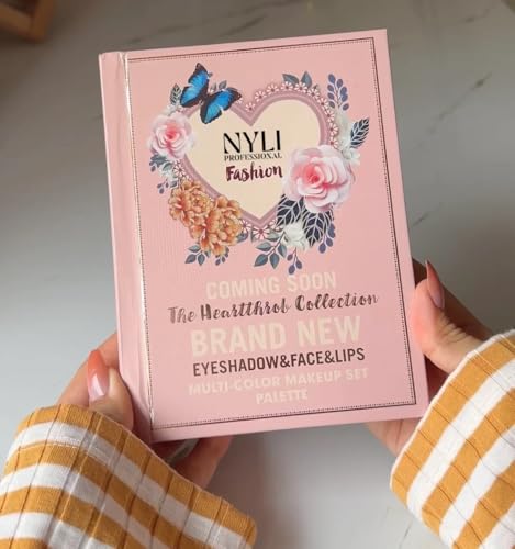 5-in-1 Makeup Book Kit | Comprehensive Palette Featuring Glitter & Matte Eyeshadows, Highlighter, Blush, Contour, Lip Colors and Eyebrow Enhancers all in 1 combo set (Multicolor)