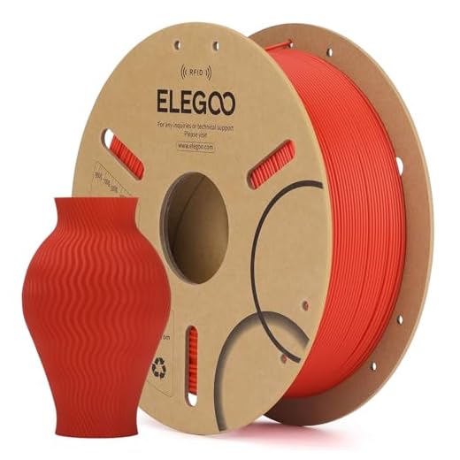 ELEGOO RFID PLA Filament 1.75mm Red 1KG, Auto Identification 3D Printer Filament Compatible with Canvas, Dimensional Accuracy +/-0.02mm, 1kg(2.2lbs) Spool for Most 3D Printers