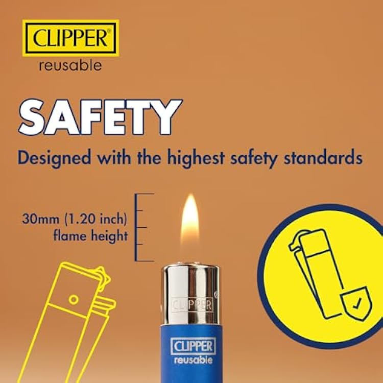 Clipper - Metal Lighter - Iconic Premium Refillable Butane Lighter - Replace Butane, Flint, and Spark Wheel for Unlimited Lights - Long-Lasting Durable Metal Body - 1 Pack - ICY