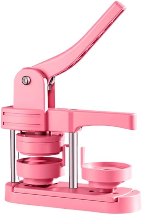 BtcFu Badge Machine, Button Maker, DIY Badge Handmade Kids Student Badge Maker (58mm Badge Machine, Cherry Blossom Pink)