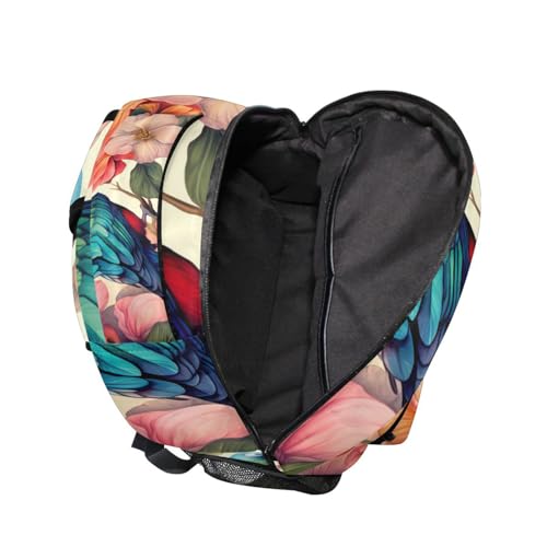 Sac à dos ordinateur imperméable multi-poches SKYSHU oiseau fleur 16" - 6