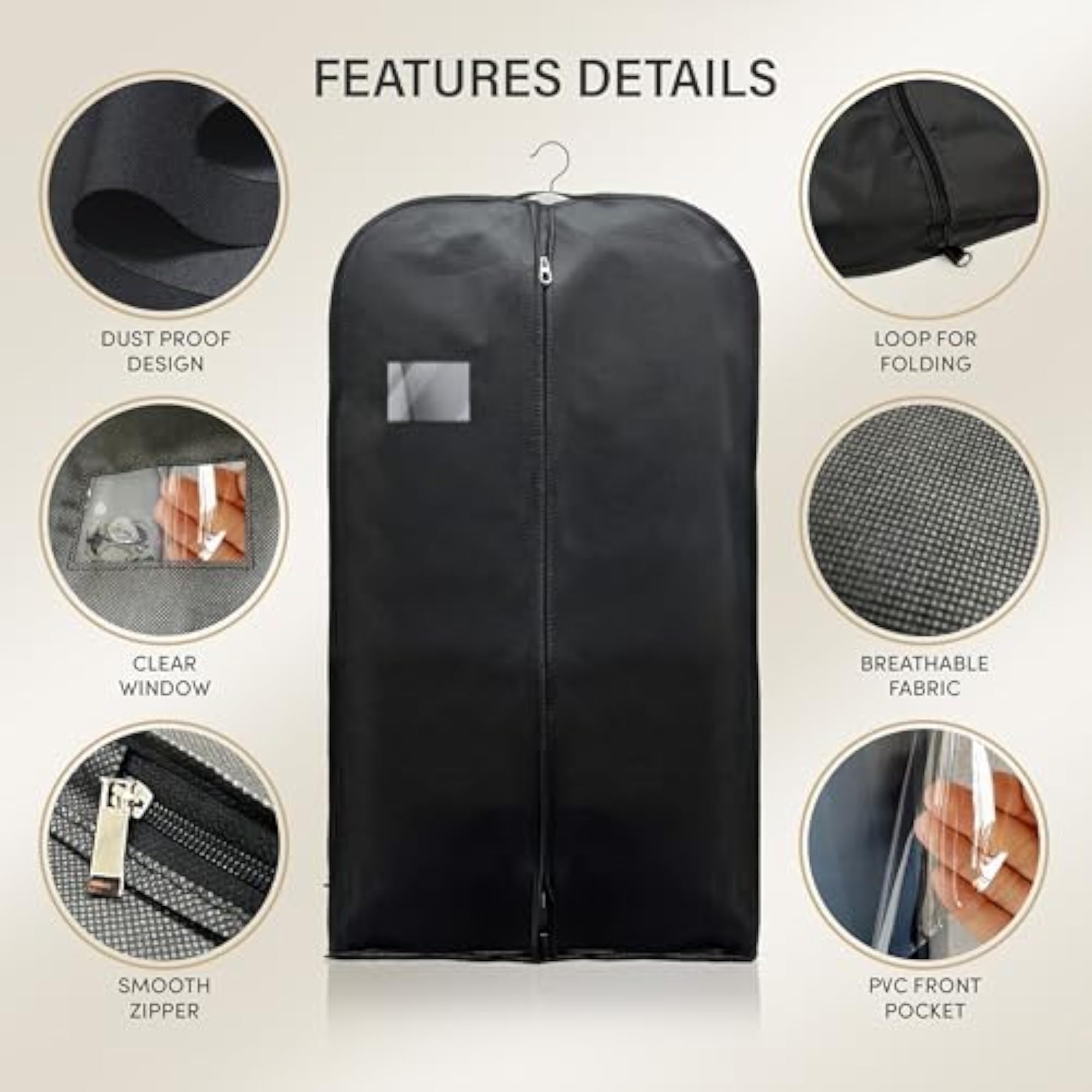 UK 40" Suit Bags, Clothes Covers for Men