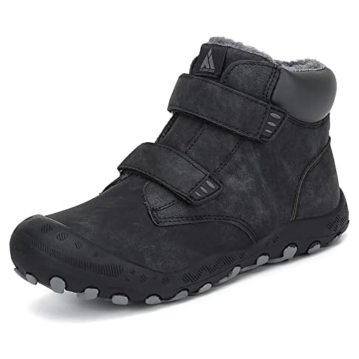 Mishansha Niños Botas de Invierno Niña Calientes Botines de Nieve Chicos Exteriores Cómodo Zapatos de Trekking Negro Gr.24 EU