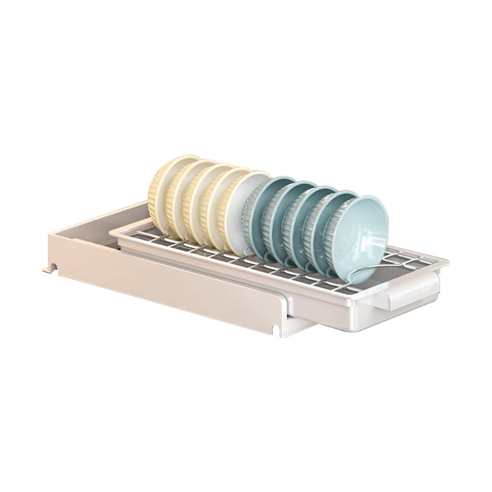 Cachpib White Bowl Rack Pull Out Dish Racks Kitchen Under Sink Organizer Pull Out Cabinet Organizer Slide Out Drawer Storage Shelves For Kitchen Cupboard, Kitchen Cabinet One