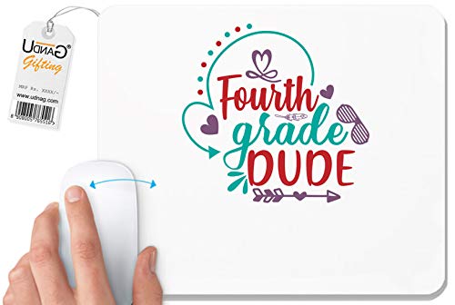 UDNAG White Mousepad 'School | Fourth Grade dudee' for Computer/PC/Laptop [230 x 200 x 5mm]