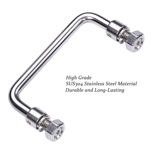 Image of 4Inch SUS304 Stainless Steel Folding Handles for Cabinet /Equipment /Toolbox,Round Rod Foldable Handle,Pack of 2