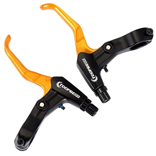 F Fityle Leviers de Frein de vélo Ensemble Gauche et Droit pour Guidon 22.3mm Levier de Frein pour Enfants vélo de Route de Montagne Levier de Frein en v, Or