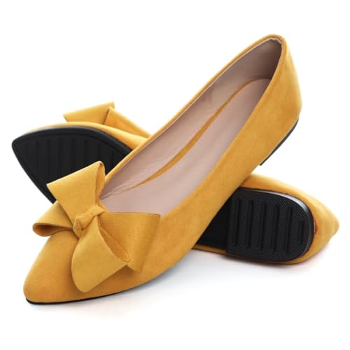 Image of Stunner Womens Flats Fashion Pointed Toe Bowknot Ballet Flats Cute Slip On Dress Flats Comfortable Party Wedding Flats2
