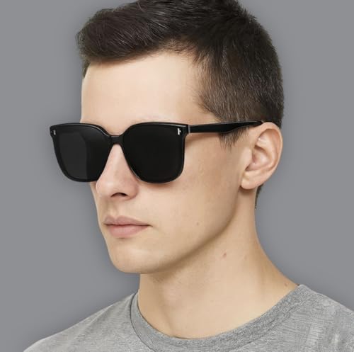 Image of IFLASH Oversized Polarized Square Sunglasses for Women Men Vintage Glasses with Flat Lens Fashion Stylish Shades