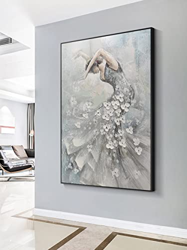 Art moderne mural grand format : illustration de ballet abstrait et figure vintage pour chambre