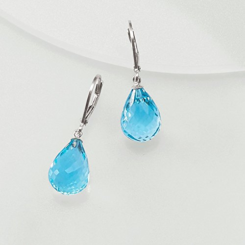 Ross-Simons 15.00 ct. t.w. Blue Topaz Drop Earrings in Sterling Silver3