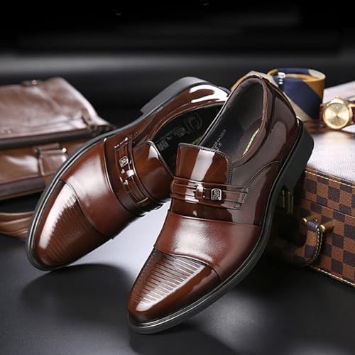 Men's Formal Shoes,British Work OfficeBusiness Leather Shoes Banquet Wedding Prom Dress Shoes,Brown B-38/UK 5.5/US 6.54